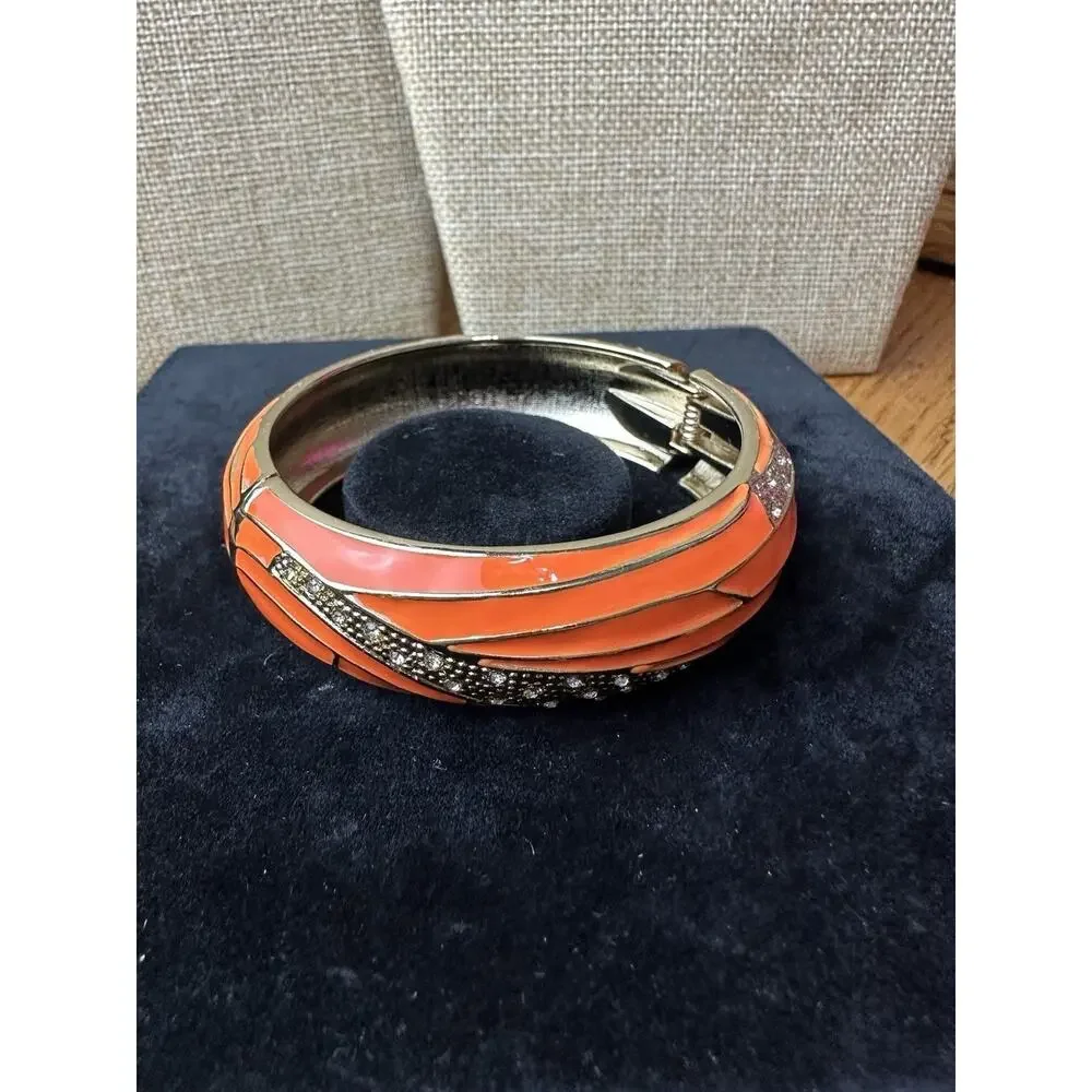 Sequin Nordstrom Multicolor Gold Tone Statement Enamel Bangle Bracelet # 44
